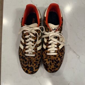 adidas Leopard Print Sneakers with Red Accents